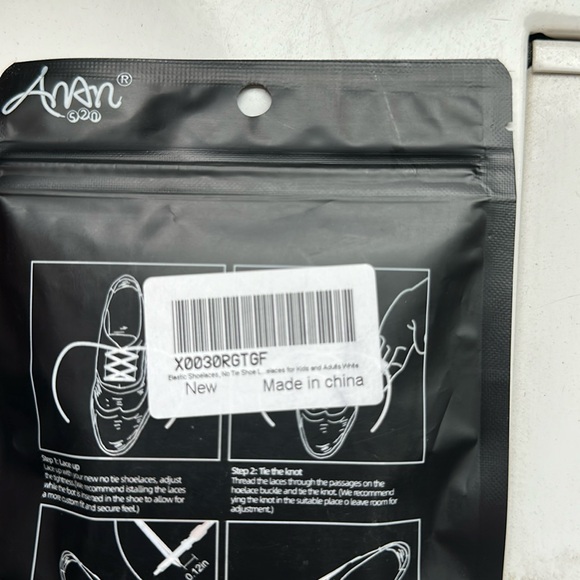 Aman White 520 No Tie Shoelaces - Picture 3 of 3